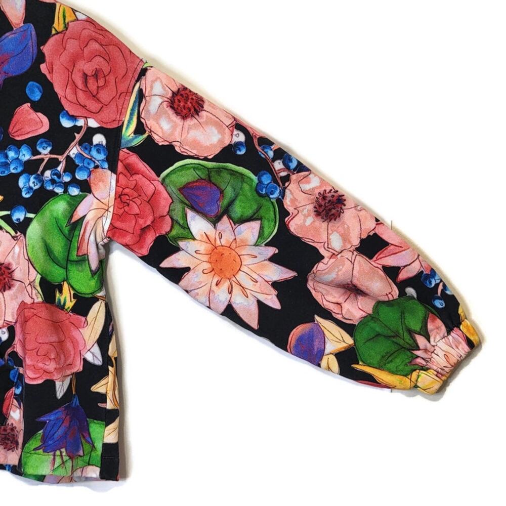 Desigual Floral Tropical Sweatshirt Hooded Kangaroo Front Pocket Lightweight S - Picture 4 of 15